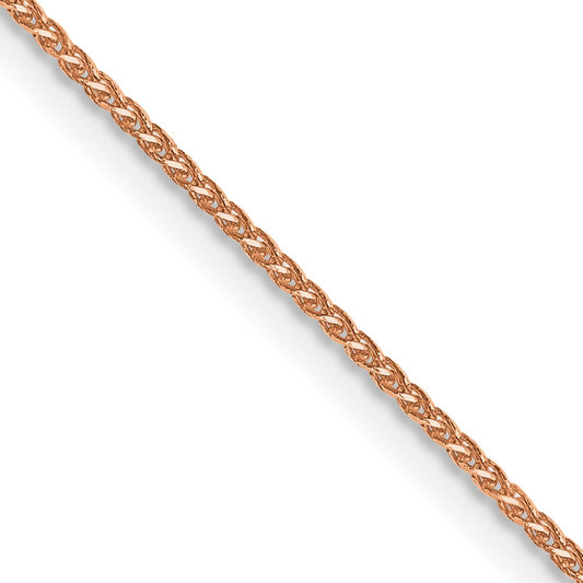 14K Rose Gold 1.05mm Diamond-cut Spiga with Lobster Clasp Chain