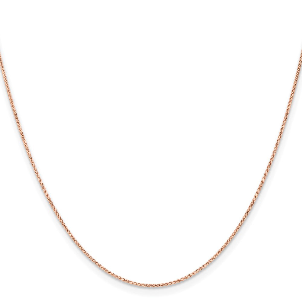 14K Rose Gold 1mm Solid Polished Spiga with Lobster Clasp Chain