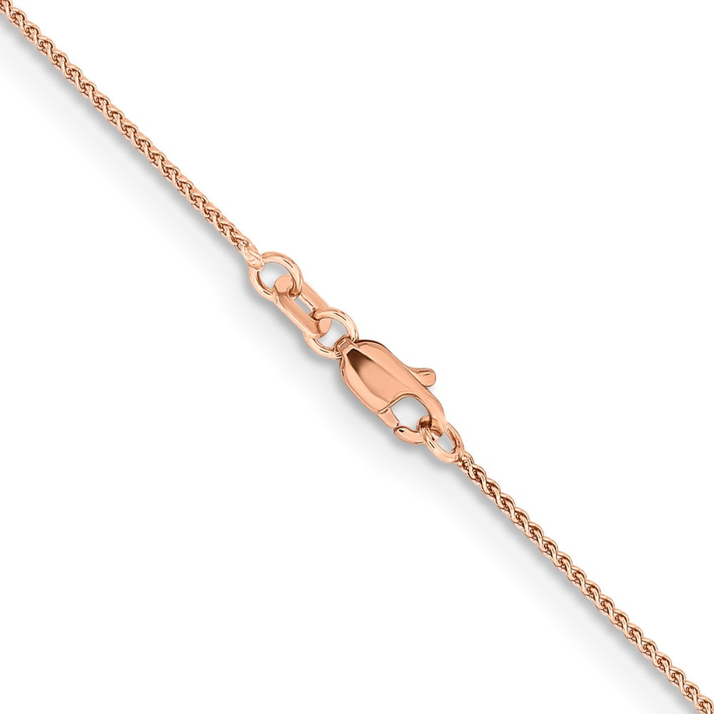 14K Rose Gold 1mm Solid Polished Spiga with Lobster Clasp Chain