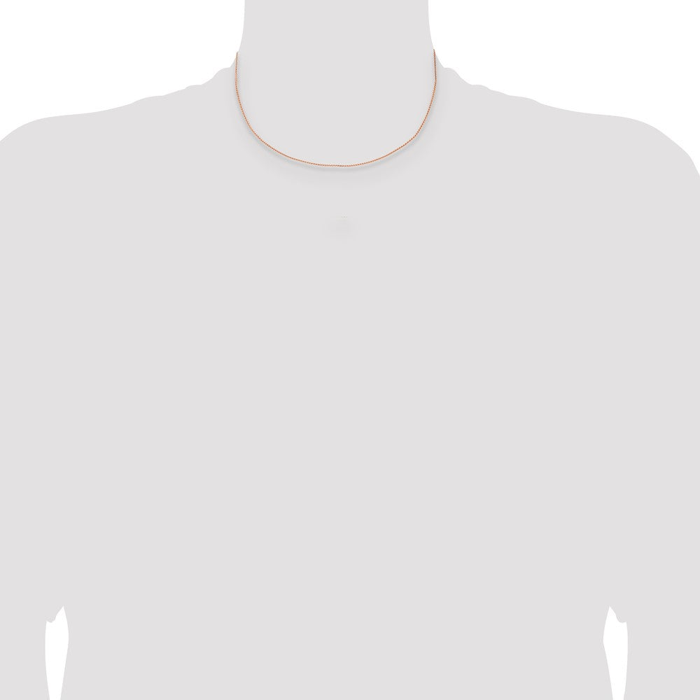 14K Rose Gold 1mm Solid Polished Spiga with Lobster Clasp Chain