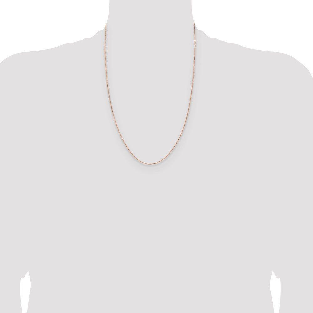 14K Rose Gold 1mm Solid Polished Spiga with Lobster Clasp Chain