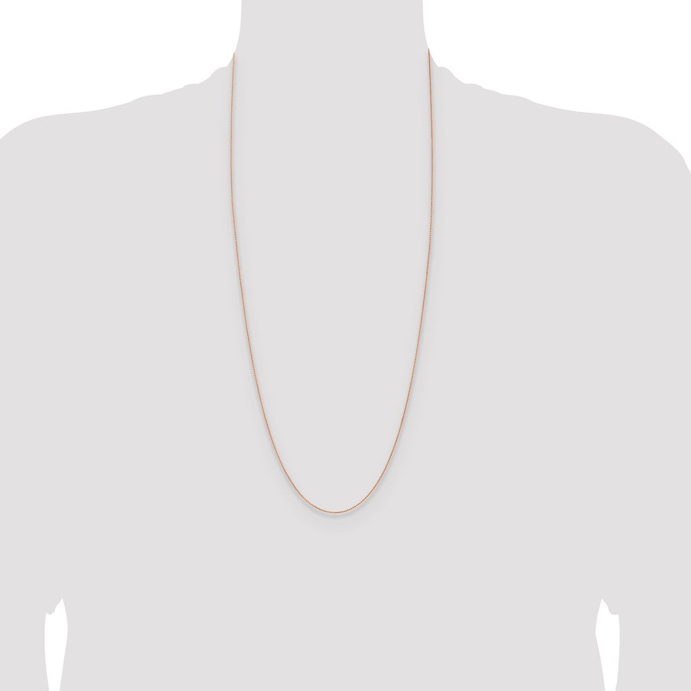 14K Rose Gold 1mm Solid Polished Spiga with Lobster Clasp Chain