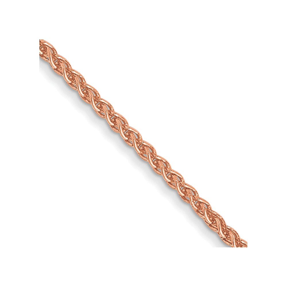 14K Rose Gold 1mm Solid Polished Spiga with Lobster Clasp Chain