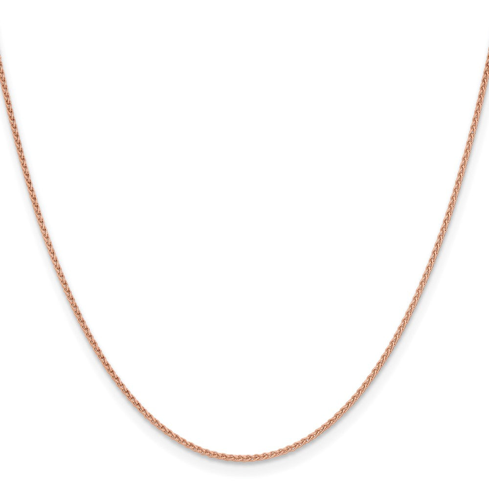14K Rose Gold 1.25mm Solid Polished Spiga with Lobster Clasp Chain