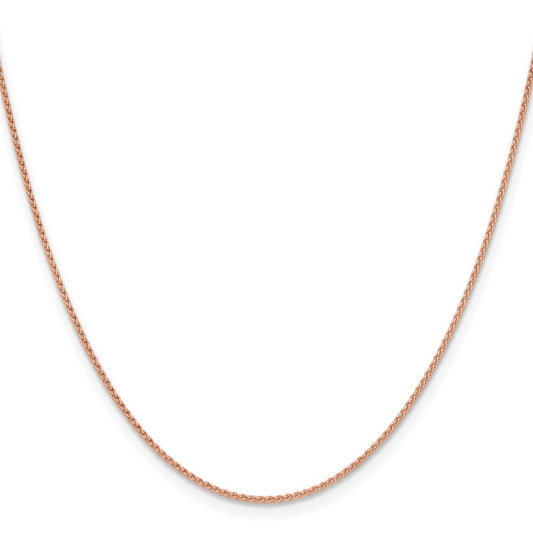 14K Rose Gold 1.25mm Solid Polished Spiga with Lobster Clasp Chain