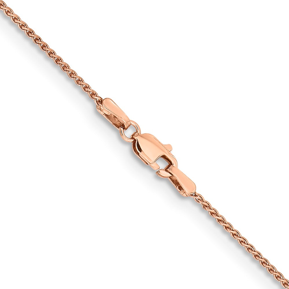 14K Rose Gold 1.25mm Solid Polished Spiga with Lobster Clasp Chain