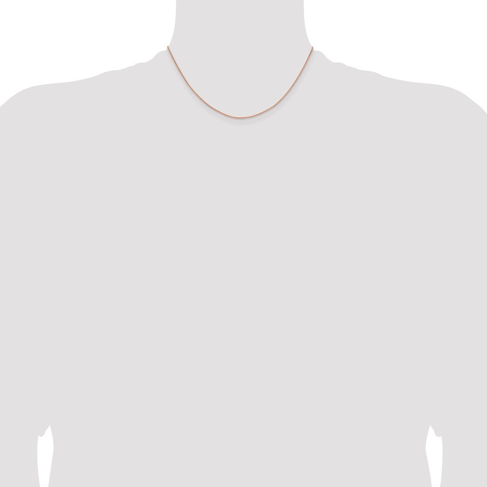 14K Rose Gold 1.25mm Solid Polished Spiga with Lobster Clasp Chain