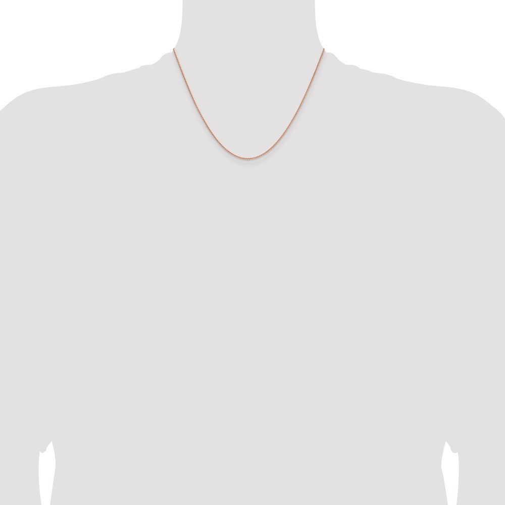 14K Rose Gold 1.25mm Solid Polished Spiga with Lobster Clasp Chain