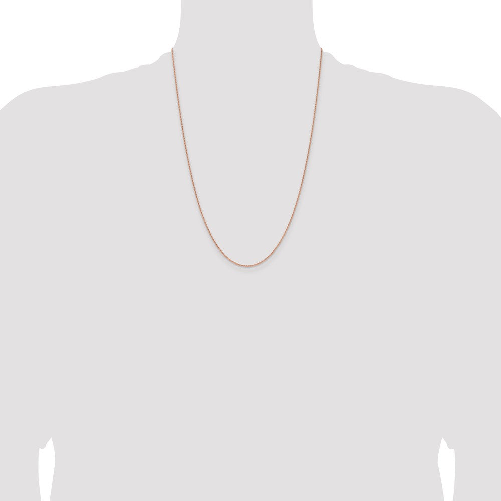 14K Rose Gold 1.25mm Solid Polished Spiga with Lobster Clasp Chain