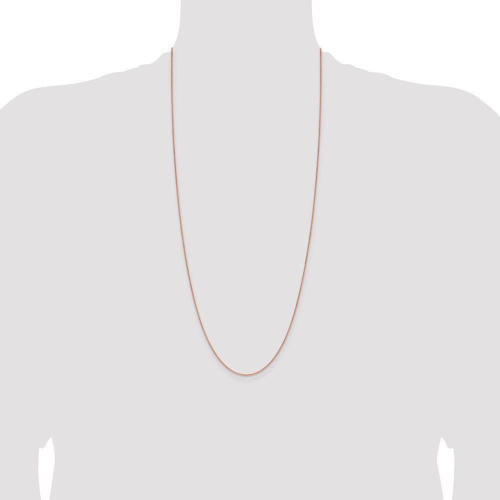 14K Rose Gold 1.25mm Solid Polished Spiga with Lobster Clasp Chain