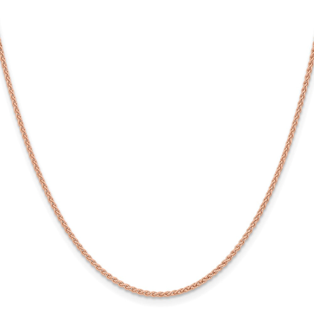 14K Rose Gold 1.7mm Solid Polished Spiga with Lobster Clasp Chain