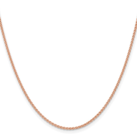 14K Rose Gold 1.7mm Solid Polished Spiga with Lobster Clasp Chain