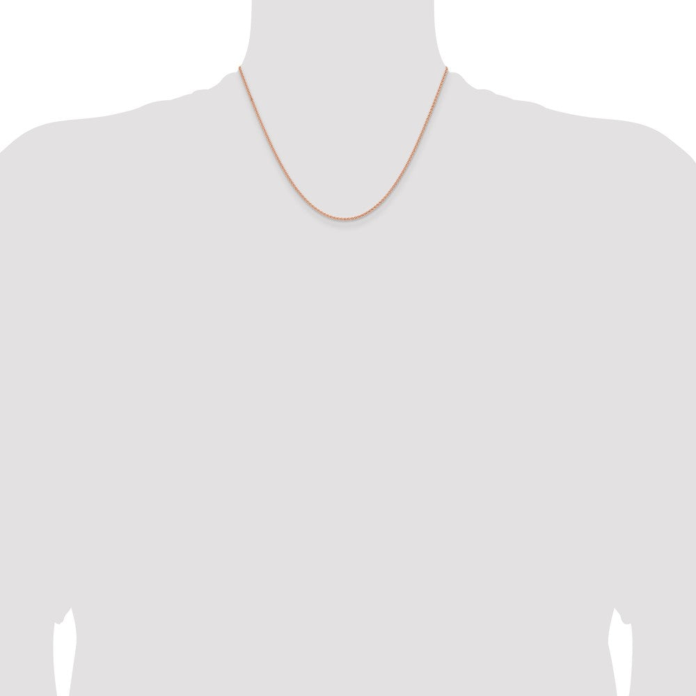 14K Rose Gold 1.7mm Solid Polished Spiga with Lobster Clasp Chain