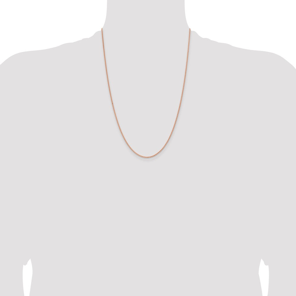 14K Rose Gold 1.7mm Solid Polished Spiga with Lobster Clasp Chain