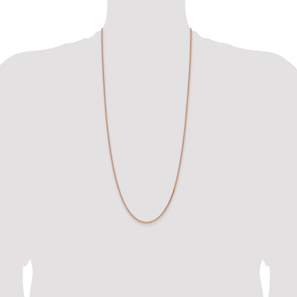 14K Rose Gold 2.1mm Solid Polished Spiga with Lobster Clasp Chain