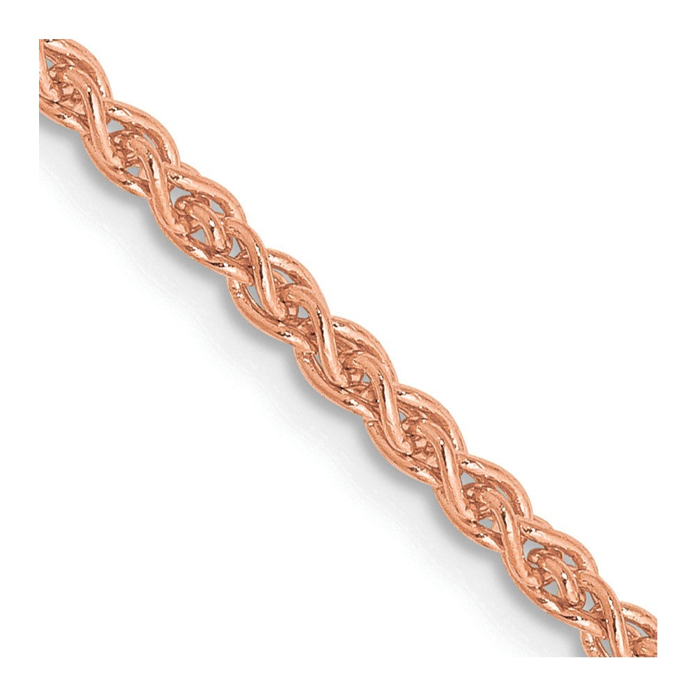 14K Rose Gold 2.1mm Solid Polished Spiga with Lobster Clasp Chain