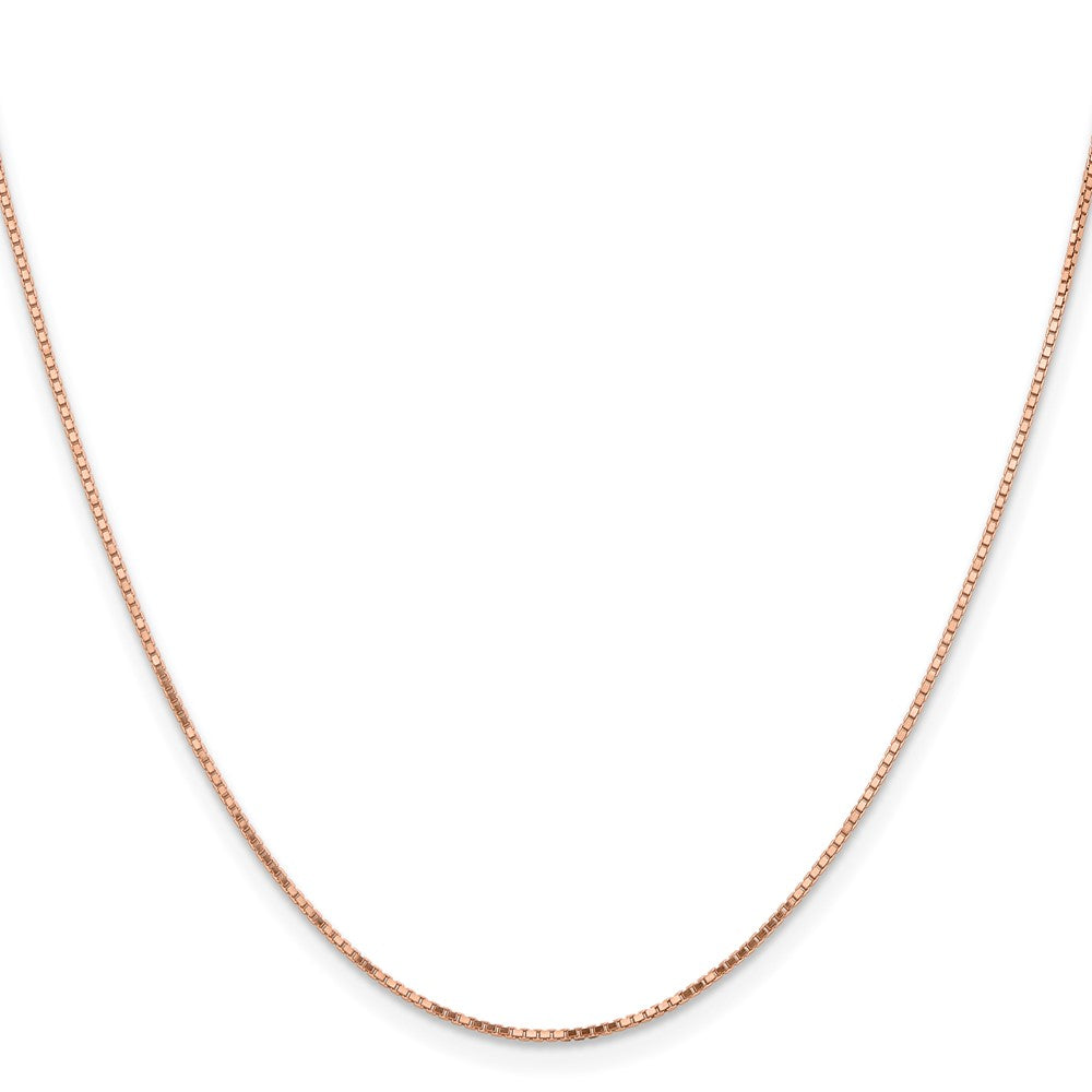14K Rose Gold .95mm Box Link with Lobster Clasp Chain