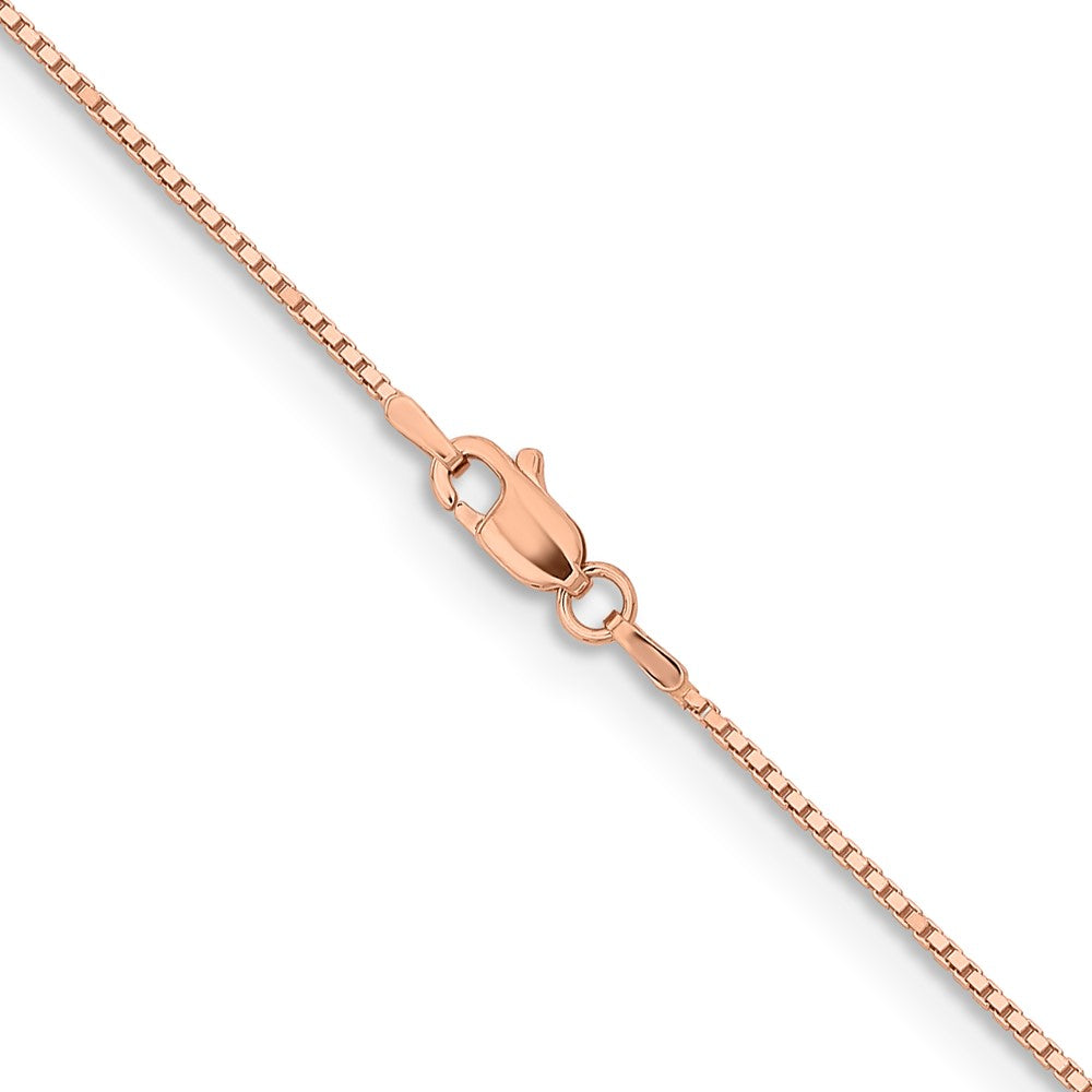14K Rose Gold .95mm Box Link with Lobster Clasp Chain