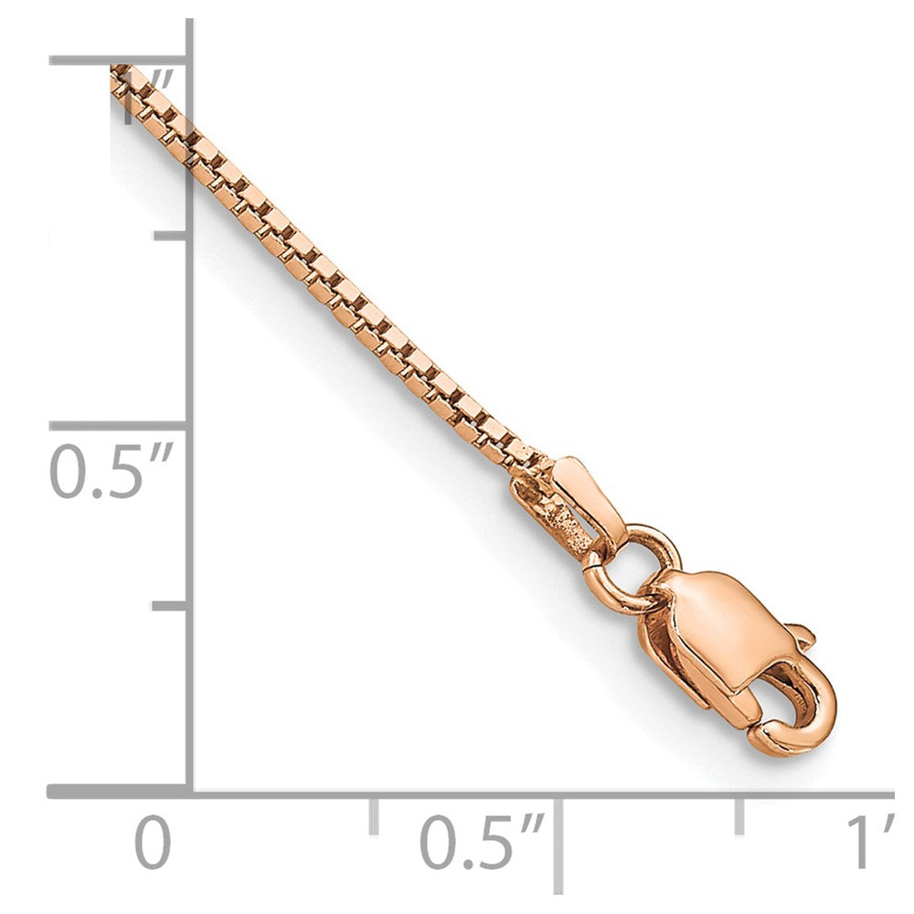 14K Rose Gold .95mm Box Link with Lobster Clasp Bracelet
