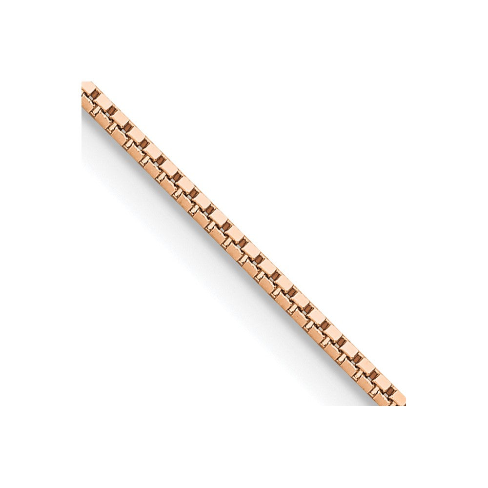 14K Rose Gold .95mm Box Link with Lobster Clasp Chain