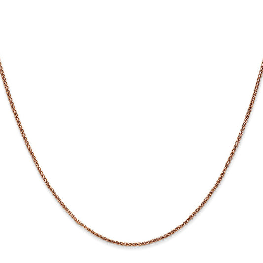 14K Rose Gold 1.25mm Diamond-cut Spiga with Lobster Clasp Chain