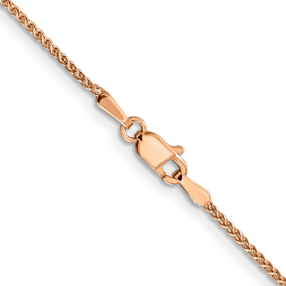 14K Rose Gold 1.25mm Diamond-cut Spiga with Lobster Clasp Chain