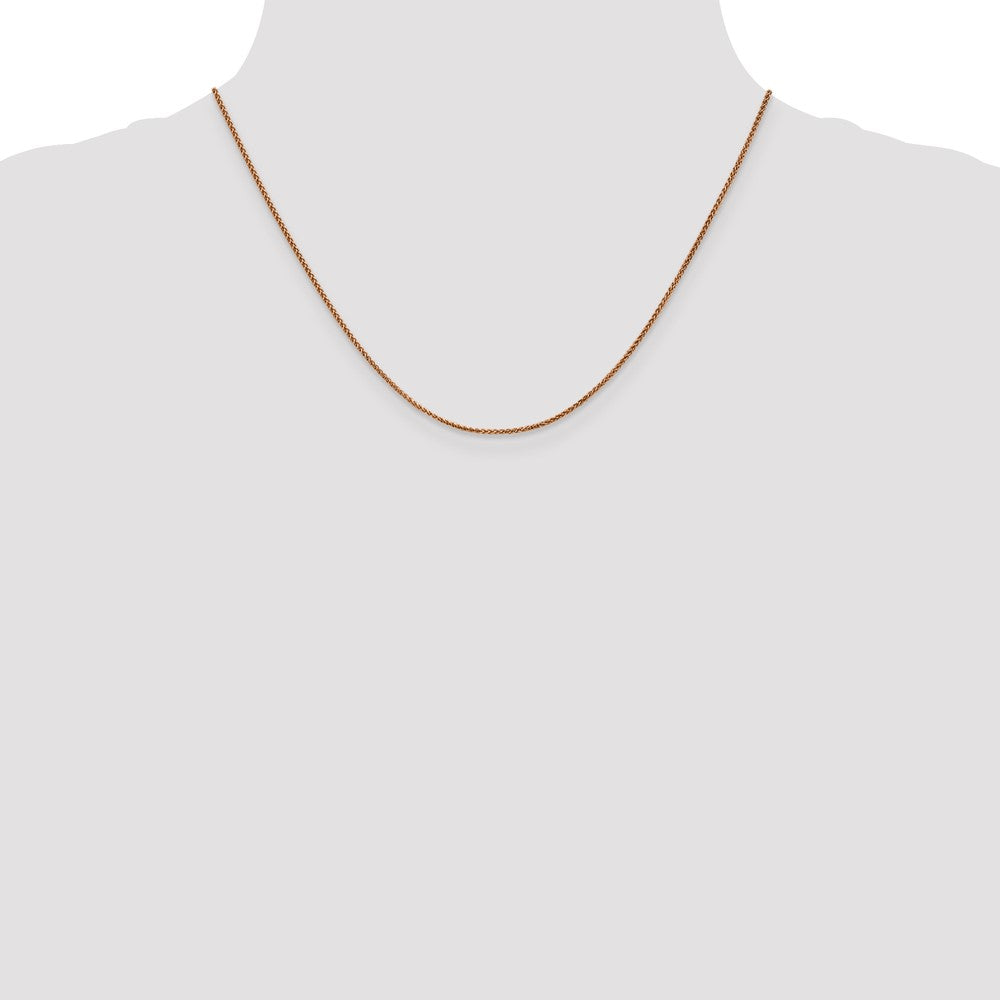 14K Rose Gold 1.25mm Diamond-cut Spiga with Lobster Clasp Chain