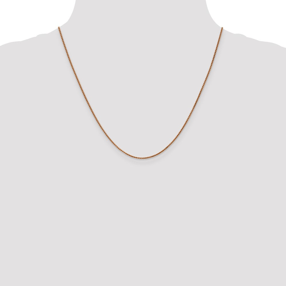 14K Rose Gold 1.25mm Diamond-cut Spiga with Lobster Clasp Chain