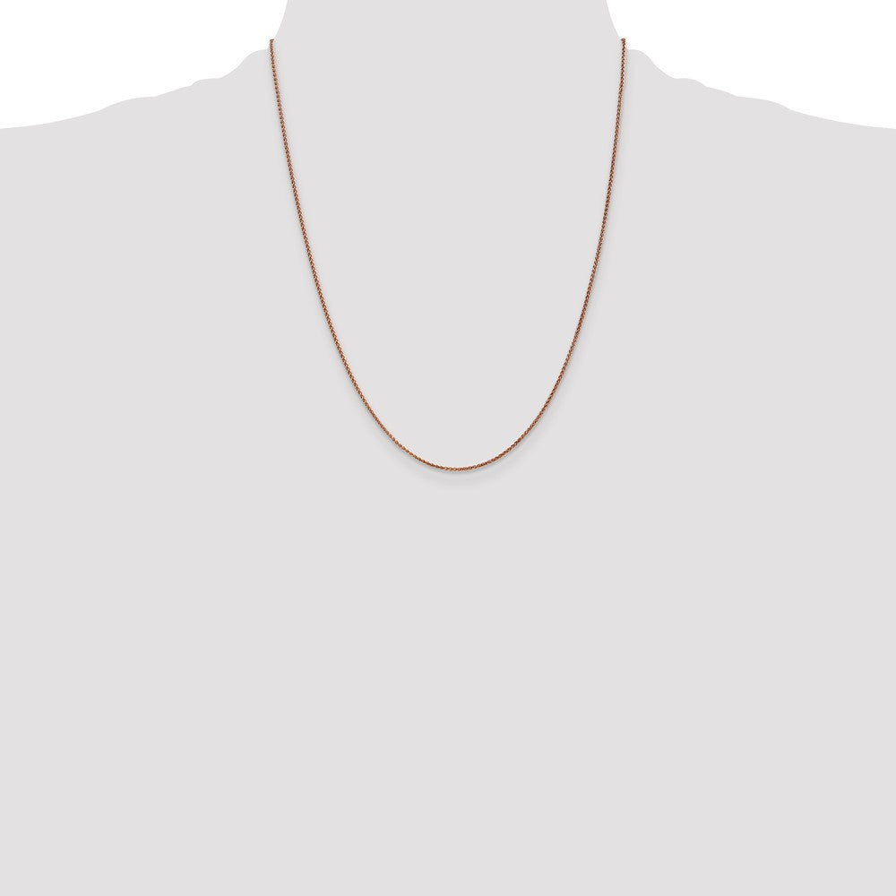14K Rose Gold 1.25mm Diamond-cut Spiga with Lobster Clasp Chain