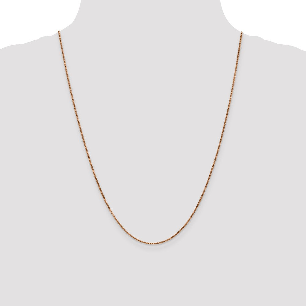 14K Rose Gold 1.25mm Diamond-cut Spiga with Lobster Clasp Chain