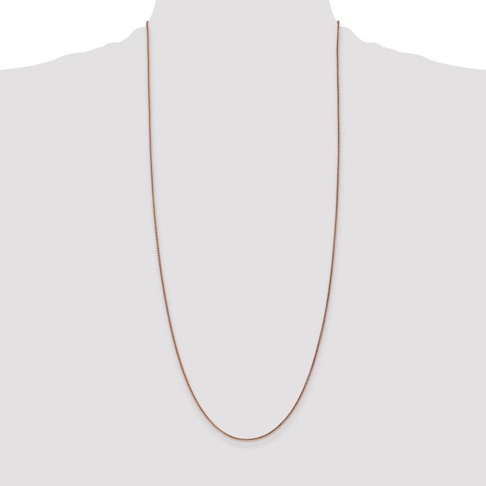 14K Rose Gold 1.25mm Diamond-cut Spiga with Lobster Clasp Chain