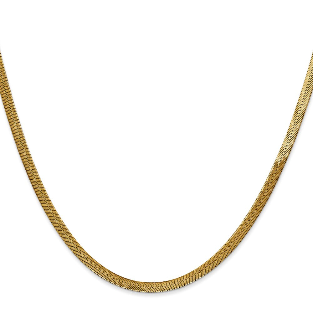 14K 3mm Silky Herringbone with Lobster Clasp Chain