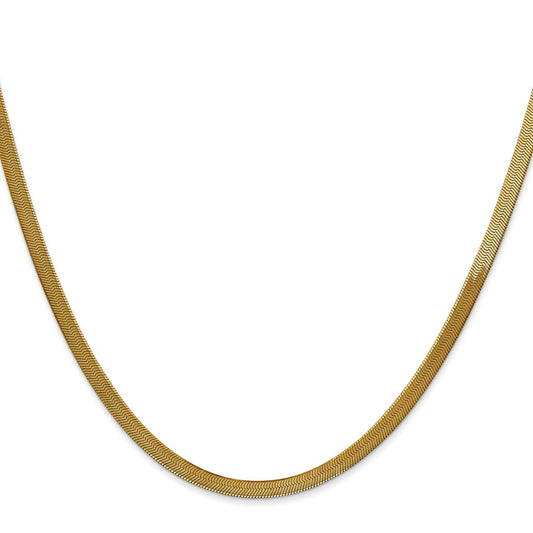 14K 3mm Silky Herringbone with Lobster Clasp Chain