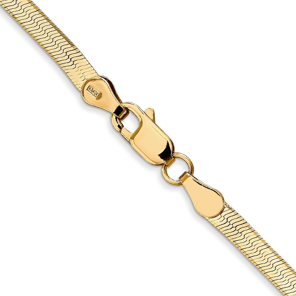 14K 3mm Silky Herringbone with Lobster Clasp Chain