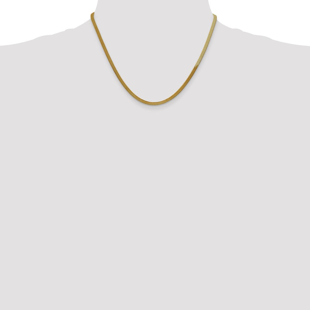 14K 3mm Silky Herringbone with Lobster Clasp Chain