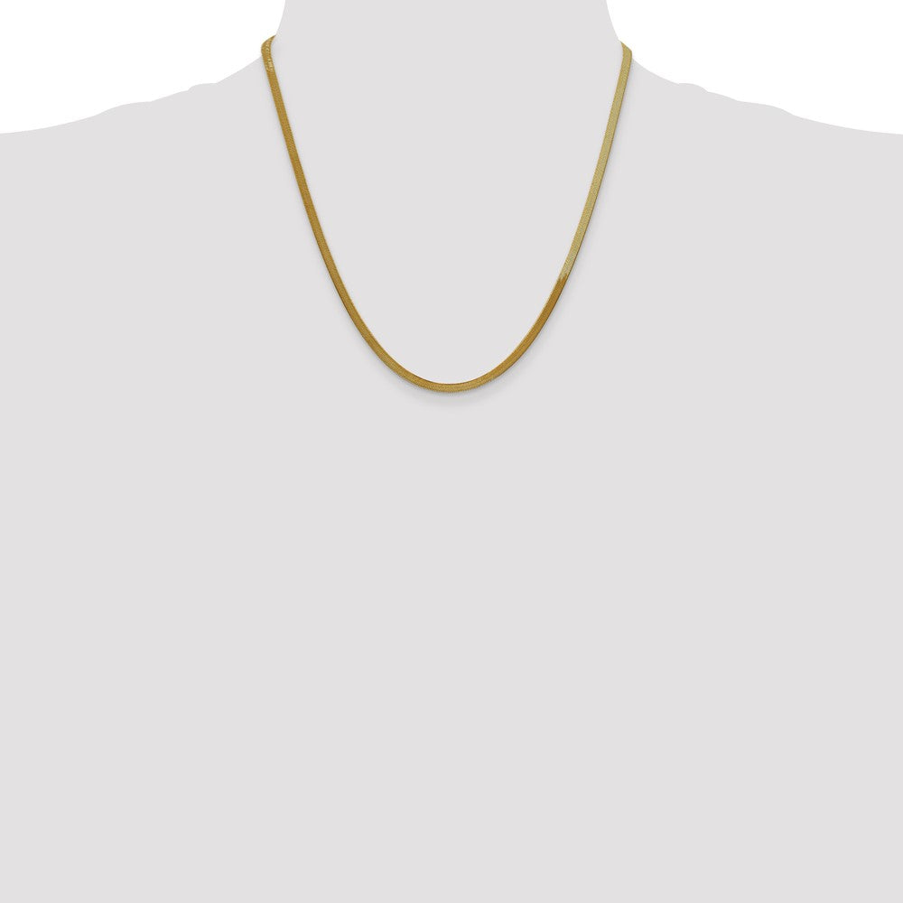 14K 3mm Silky Herringbone with Lobster Clasp Chain