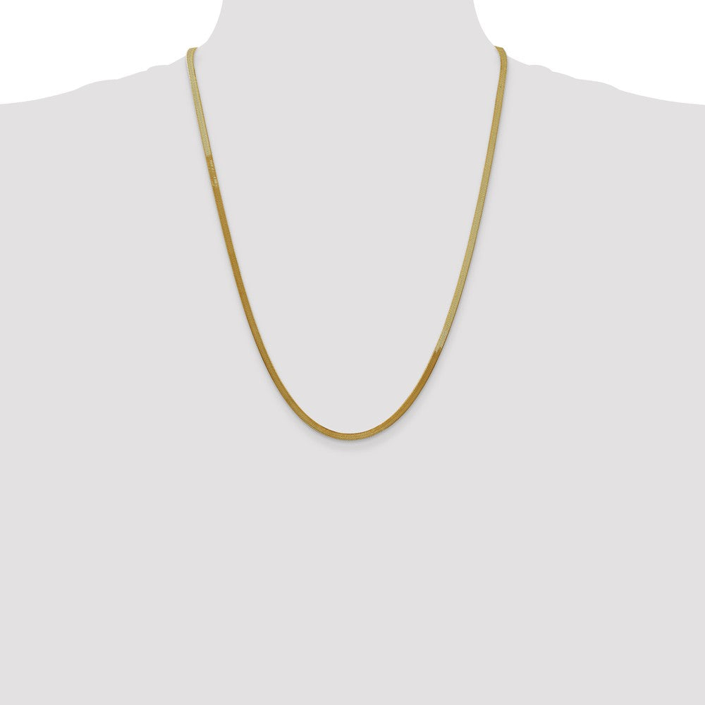 14K 3mm Silky Herringbone with Lobster Clasp Chain