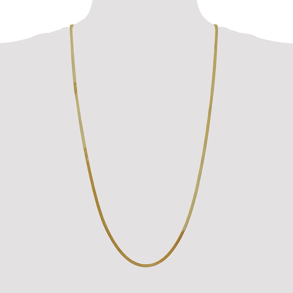 14K 3mm Silky Herringbone with Lobster Clasp Chain