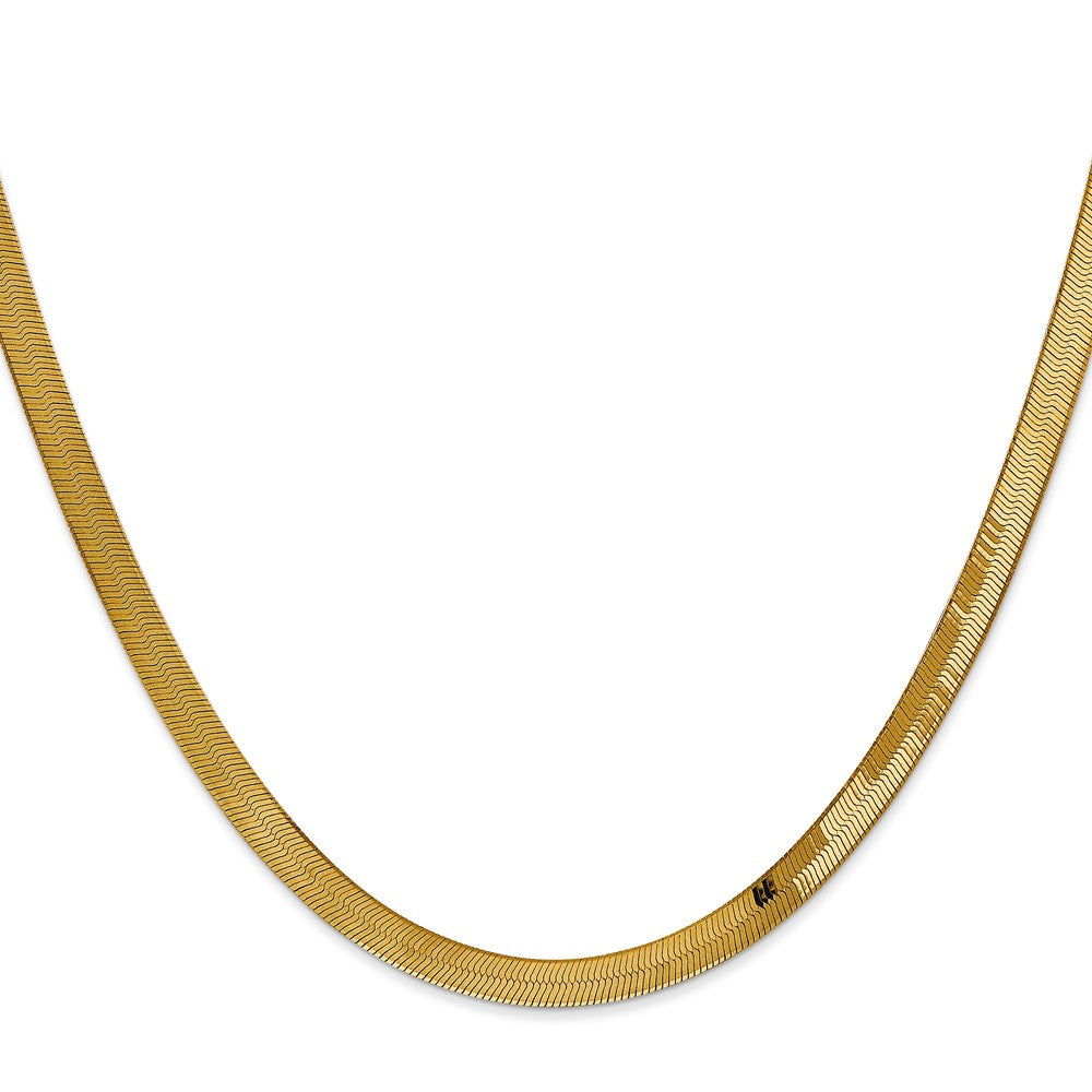 14K 4mm Silky Herringbone with Lobster Clasp Chain