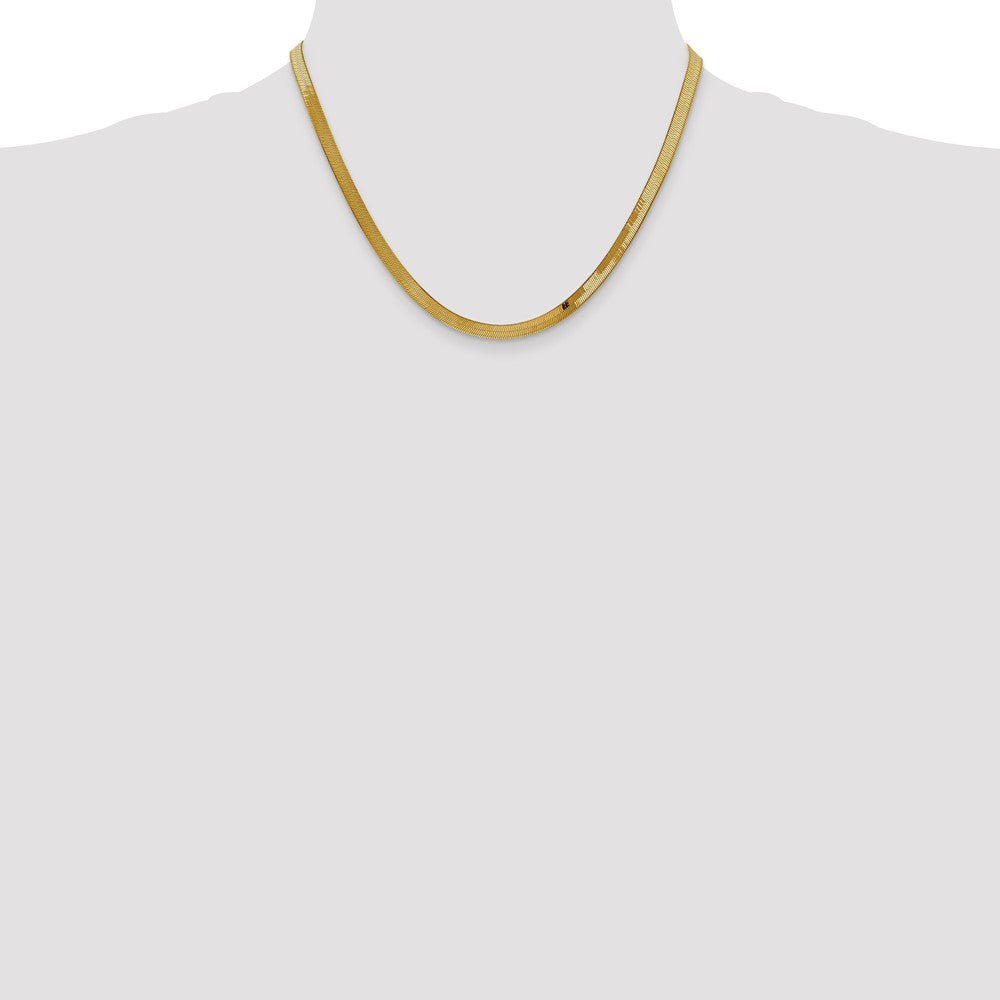 14K 4mm Silky Herringbone with Lobster Clasp Chain