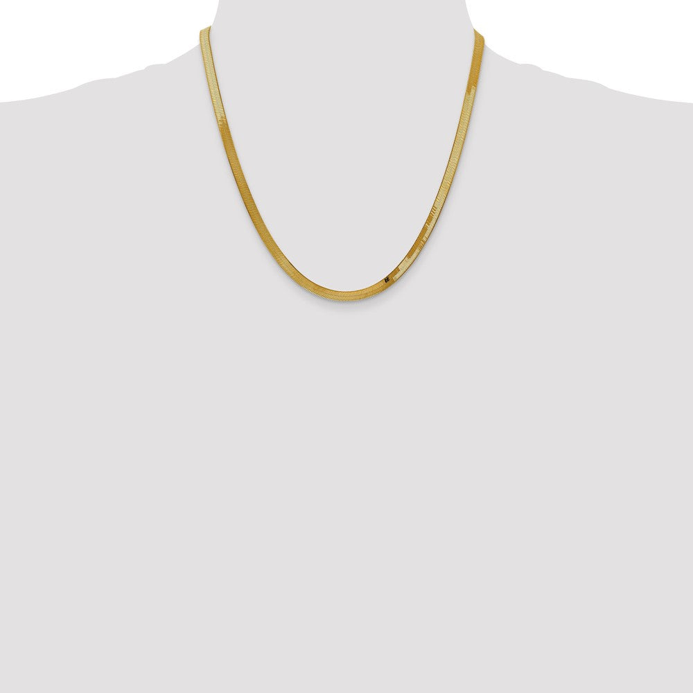14K 4mm Silky Herringbone with Lobster Clasp Chain