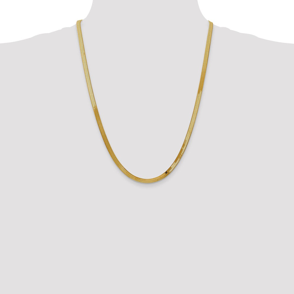 14K 4mm Silky Herringbone with Lobster Clasp Chain