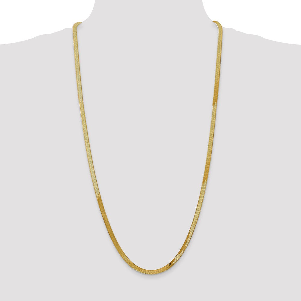 14K 4mm Silky Herringbone with Lobster Clasp Chain