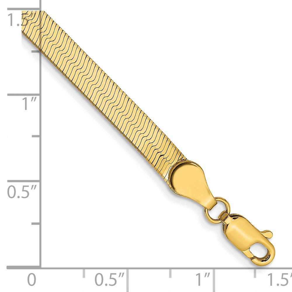 14K 4mm Silky Herringbone with Lobster Clasp Bracelet