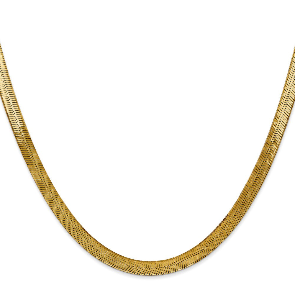 14K 5mm Silky Herringbone with Lobster Clasp Chain