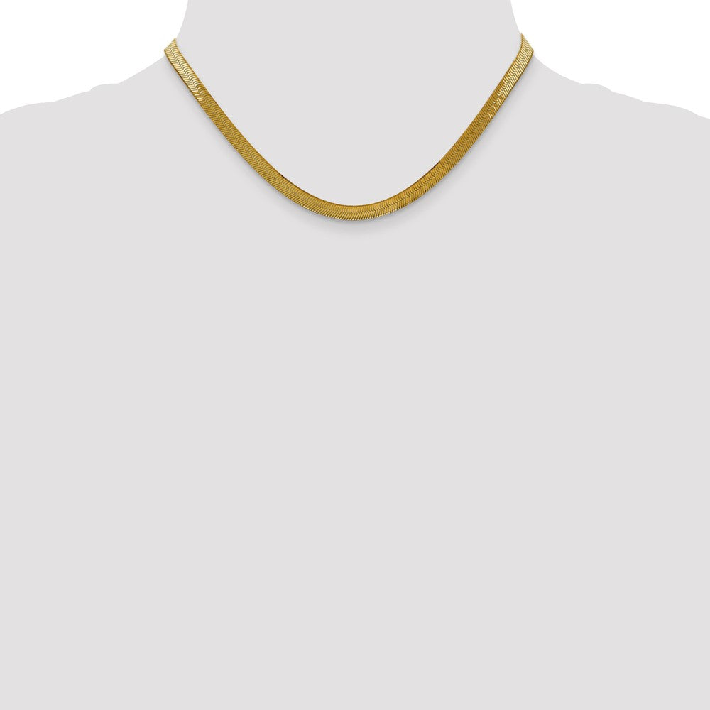 14K 5mm Silky Herringbone with Lobster Clasp Chain