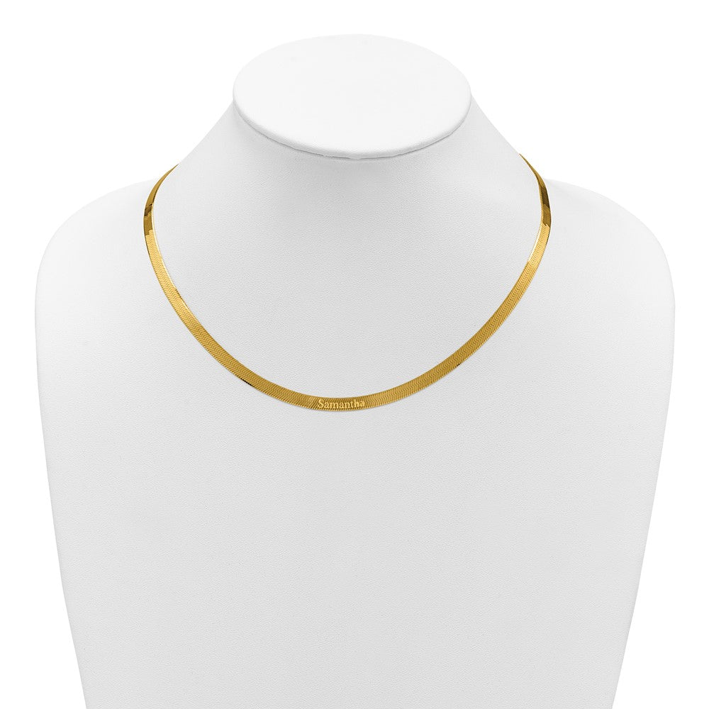 14K 5mm Silky Herringbone with Lobster Clasp Chain