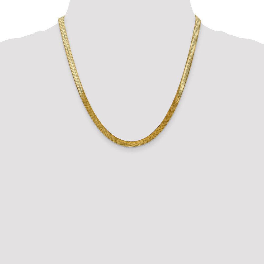 14K 5mm Silky Herringbone with Lobster Clasp Chain