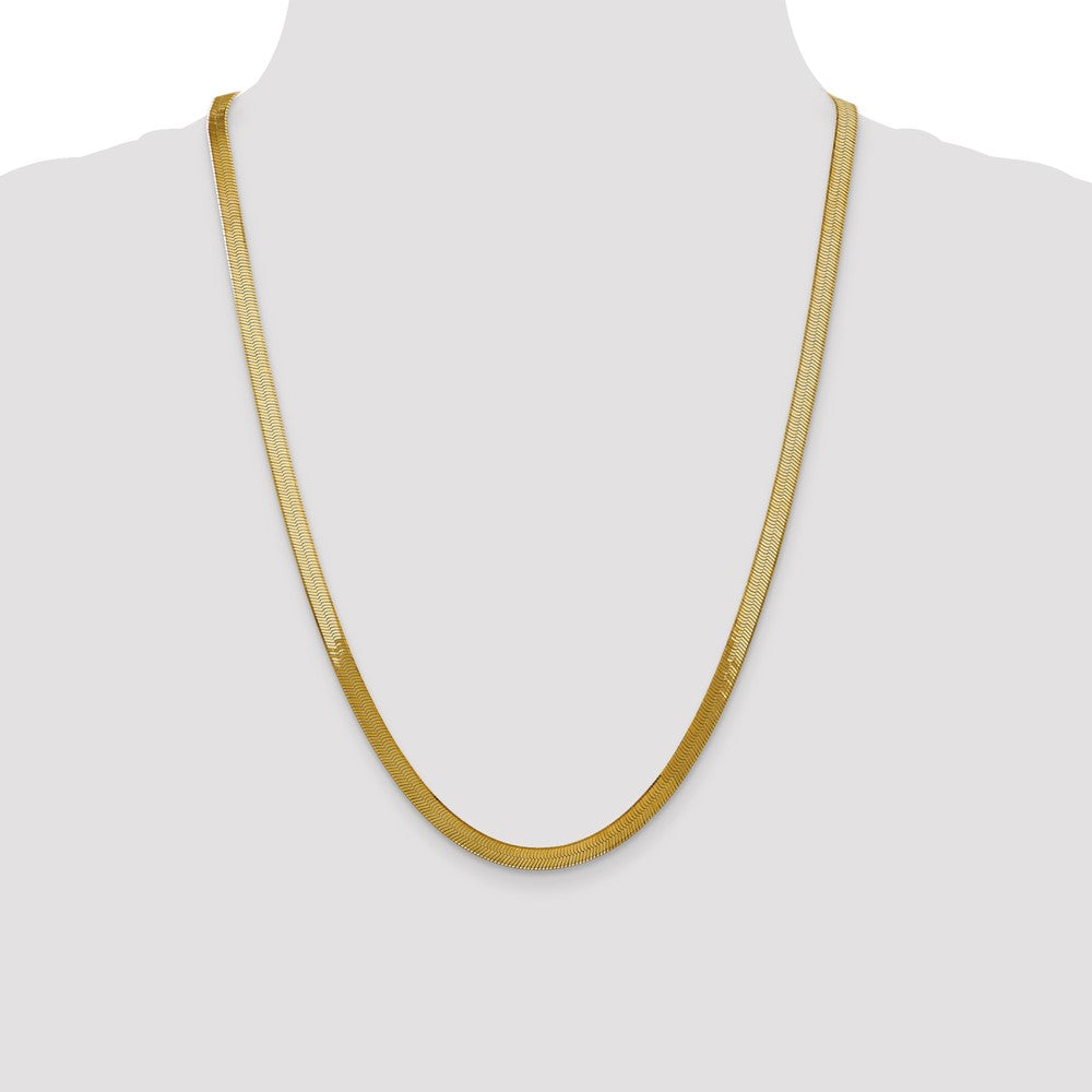 14K 5mm Silky Herringbone with Lobster Clasp Chain
