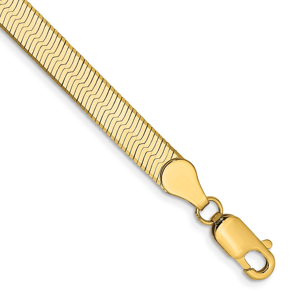 14K 5mm Silky Herringbone with Lobster Clasp Bracelet